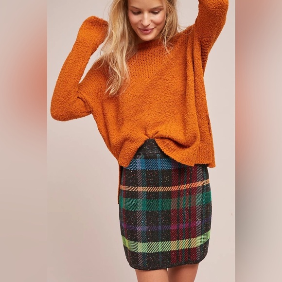 Anthropologie Dresses & Skirts - Anthropologie Cecilia Prado Textured Plaid Knit Skirt Size Medium